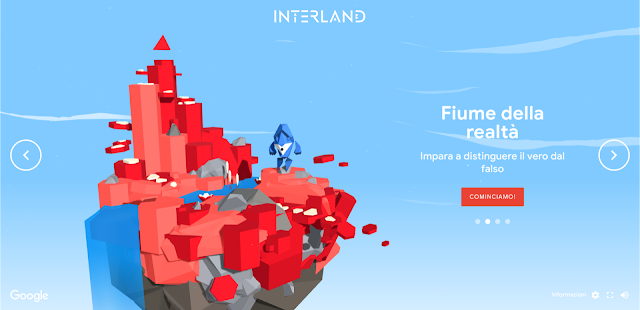 Screen della landing page di Interland.