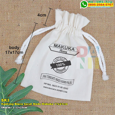 Kantong Blacu Serut Madu Makuka 17x21cm