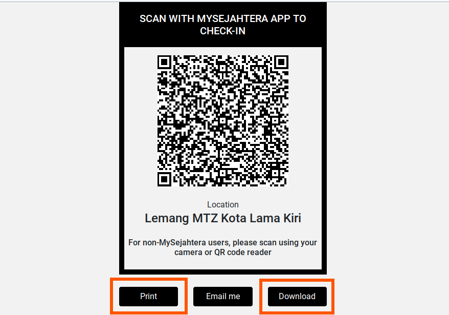Cara Nak Download Atau Print QR Code MySejahtera Untuk Premis Anda