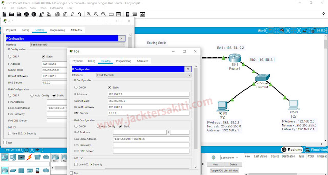 Cara Konfigurasi Routing Static dengan Dua Router di Cisco Packet Tracer Cara Konfigurasi Routing Static dengan Dua Router di Cisco Packet Tracer