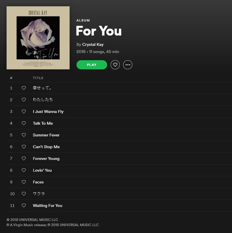 Crystal Kay's For you on Spotify | Random J Pop Crystal Kay's For you on Spotify | Random J Pop