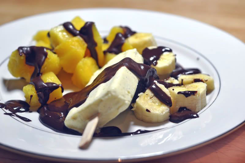 Things wot I Made Then Ate Vanilla ice cream, pineapple, banana