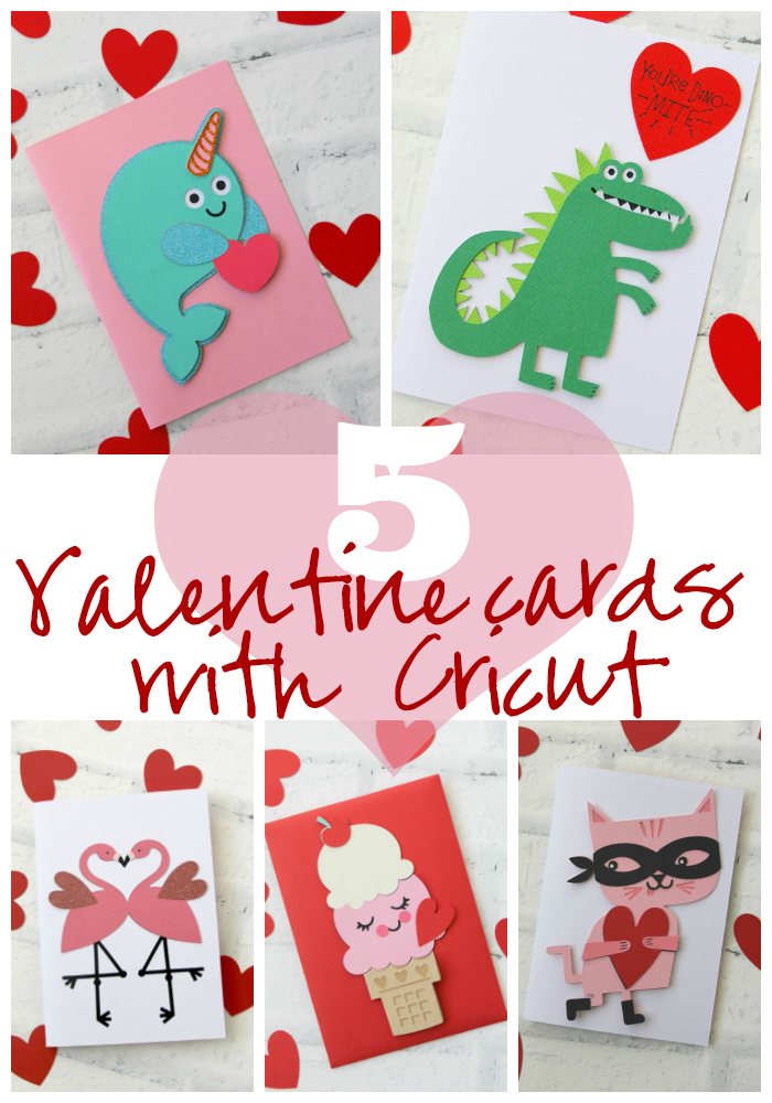 Ginger Snap Crafts 5 Handmade Valentine’s Day Cards with Cricut {tutorial}