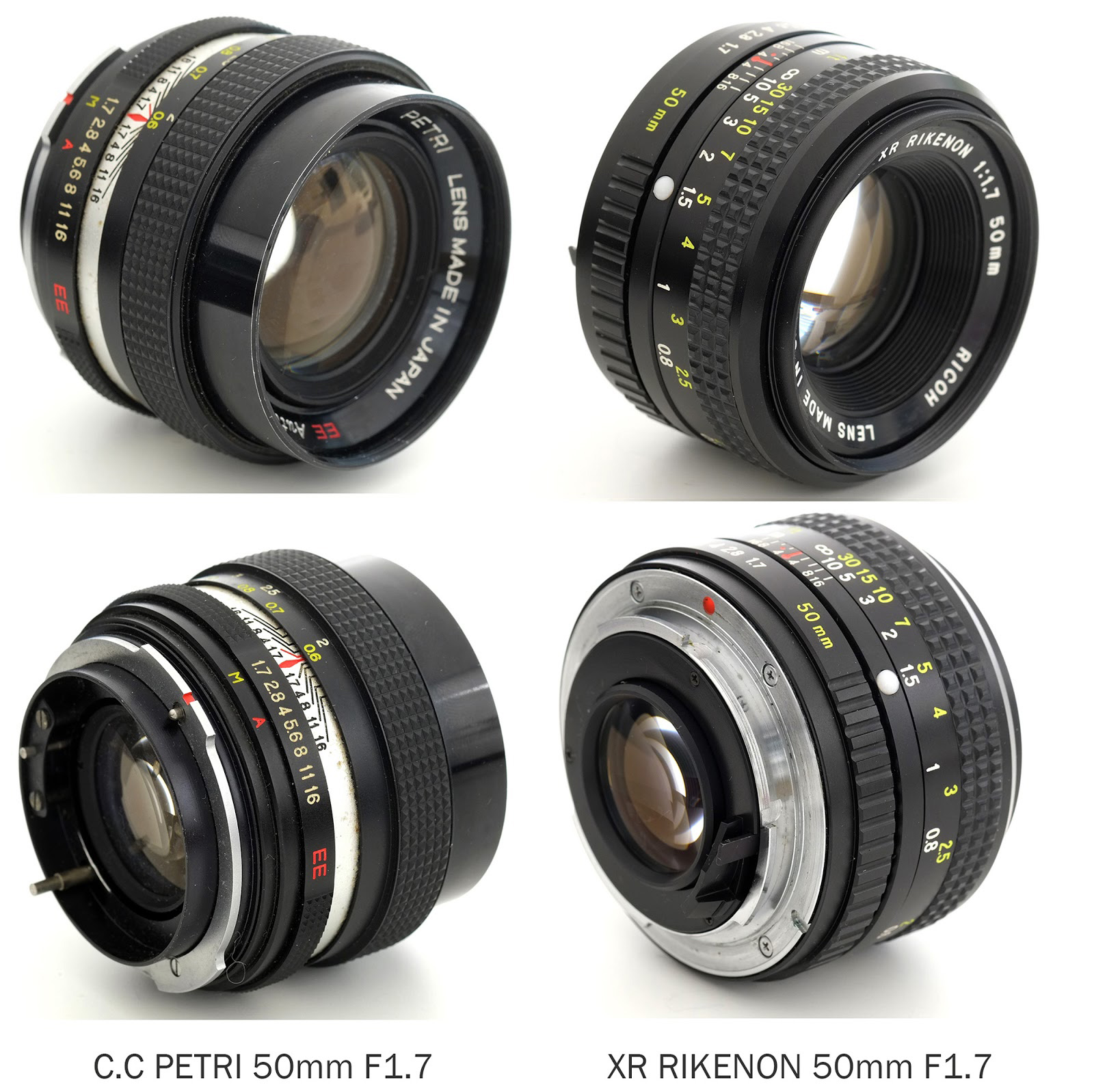 M42 MOUNT SPIRAL: Ricoh XR RIKENON 1.7/50 vs Petri EE Auto CC ...