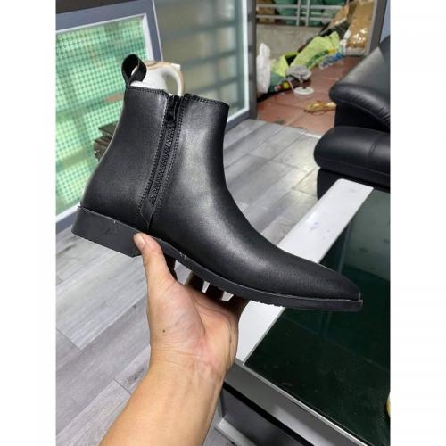 Chelsea Boots Classic da Quilon, Giày bốt Nam 1 bên kéo khóa, 1 bên phối thun cá tính