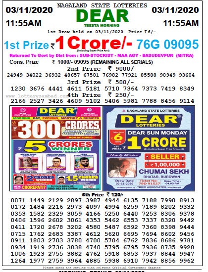 14++ Morning dear lottery chart information