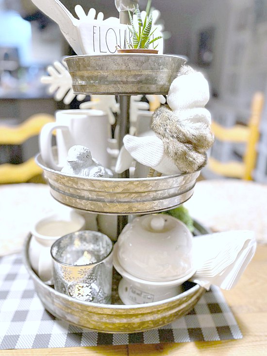 How to Decorate a Tiered Tray for Winter