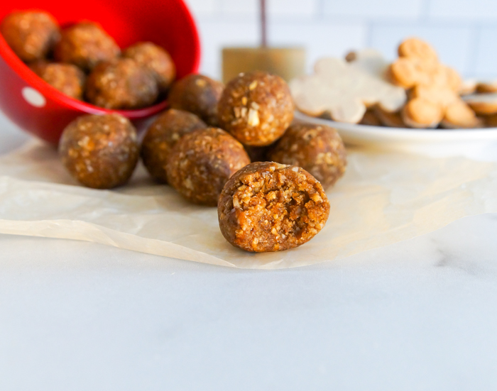 NoBake Gingerbread Cookie Energy Balls Bake at 350°