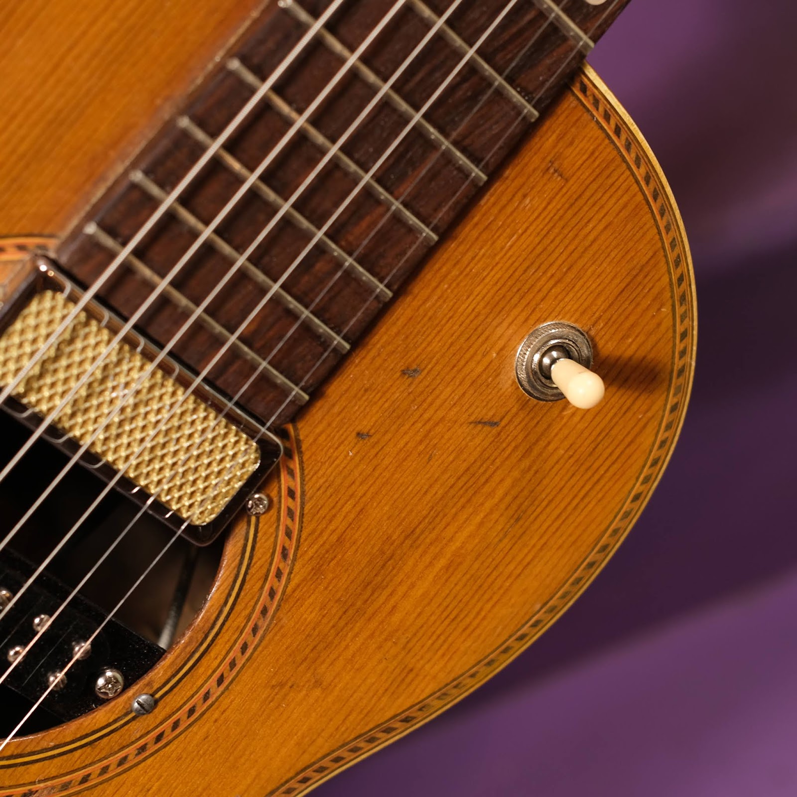 1910s Unmarked RubberizedBridge Electrified Parlor Guitar