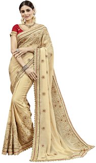 Best Selling Chiffon Embroidered Sarees With Blouse