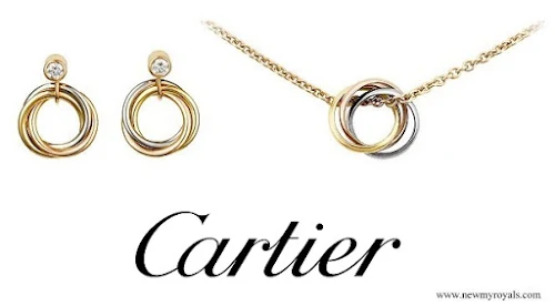 Kate Middleton Jewelry CARTIER Trinity Earrings and Trinity Necklace