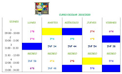 Horario para los grupos 2019/20