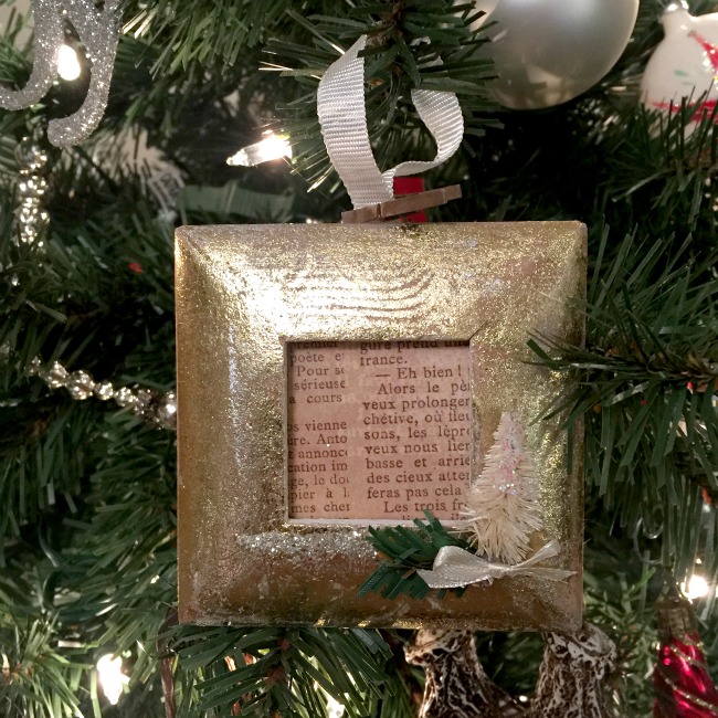 Gold Leaf Bottle Brush Dollar Store Ornament