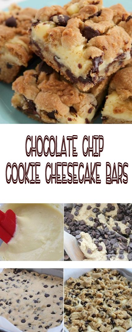 Need a an easy dessert - make these chocolate chip cookie cheesecake bars. YUM! They are the perfect marriage of chocolate chip cookies and cheescake!