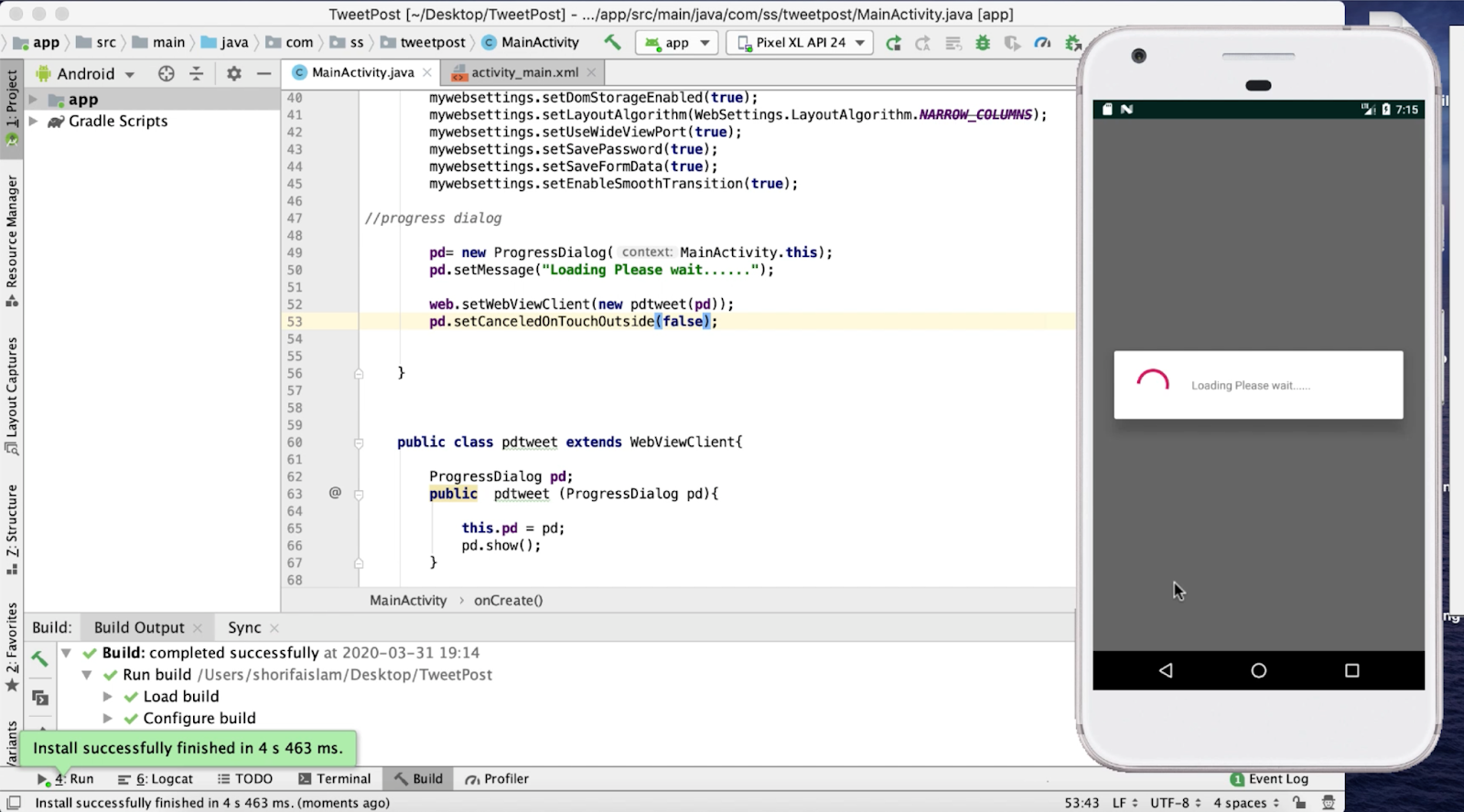 Progressbar android studio