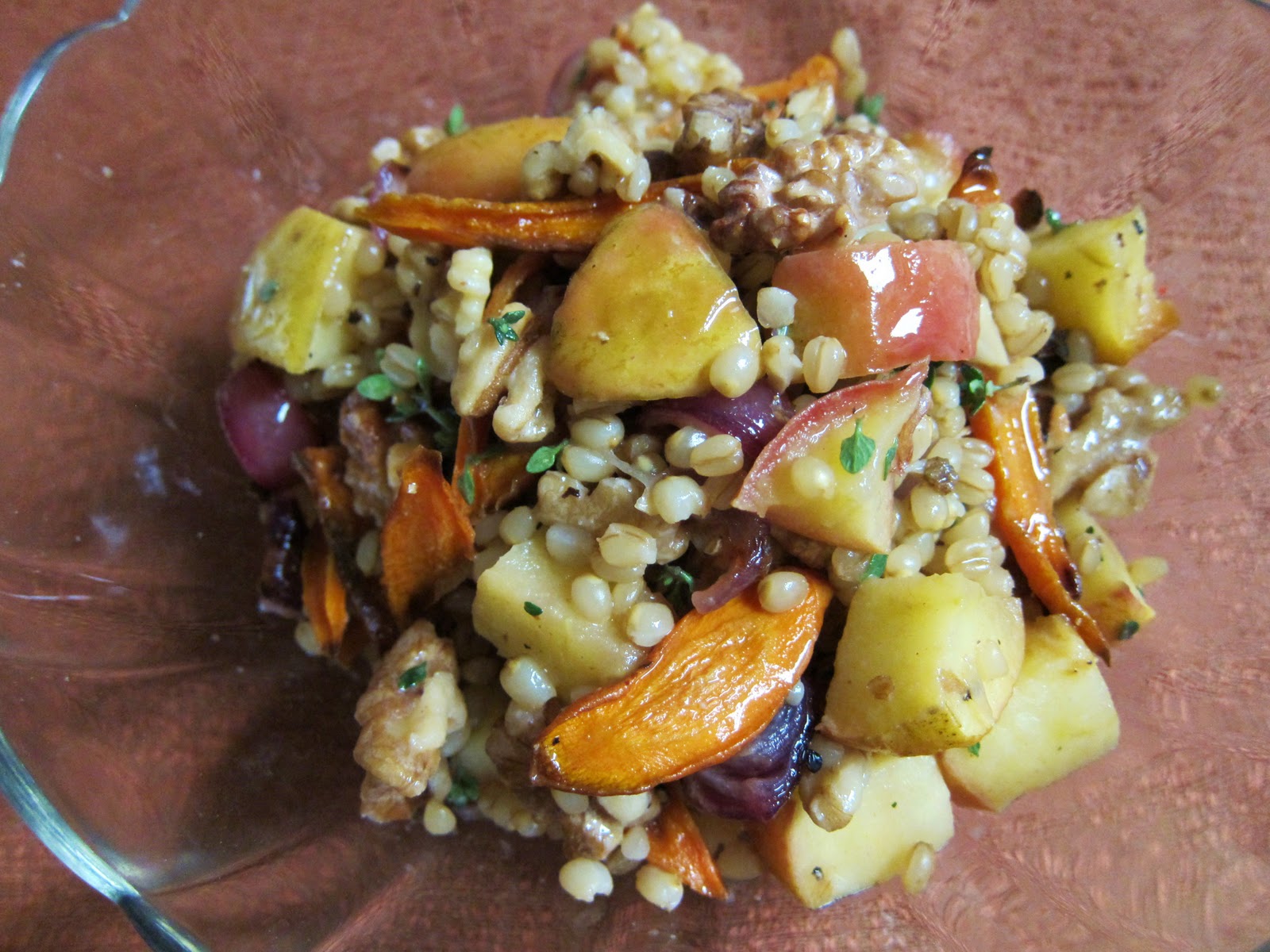 Garlic and Sea Salt Autumn Roasted Carrot and Apple Farro Salad