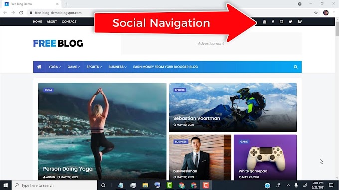How To Edit Top Social Navigation on MAXSEO Blogger Theme