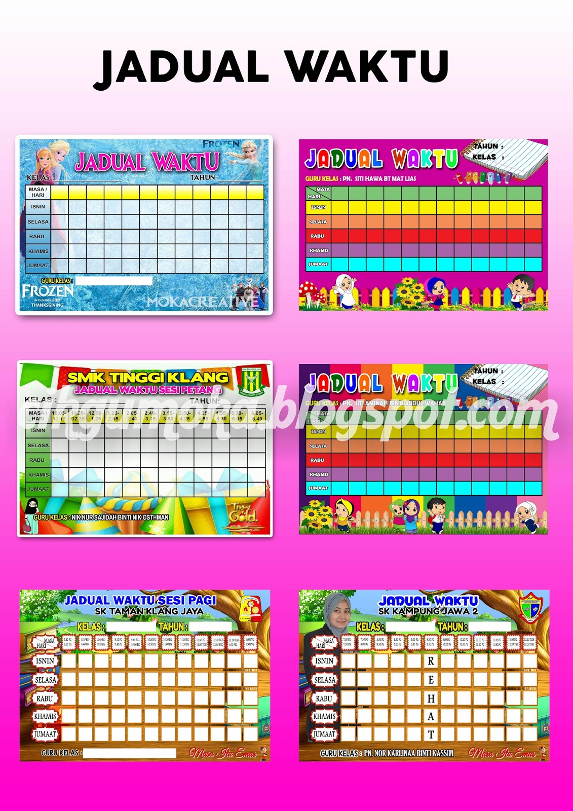 Koleksi hiasan kelas ~ Cikgu Moka