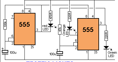 Rangkaian Membuat Lampu Lalu Lintas (traffic light) Sederhana | Gambar