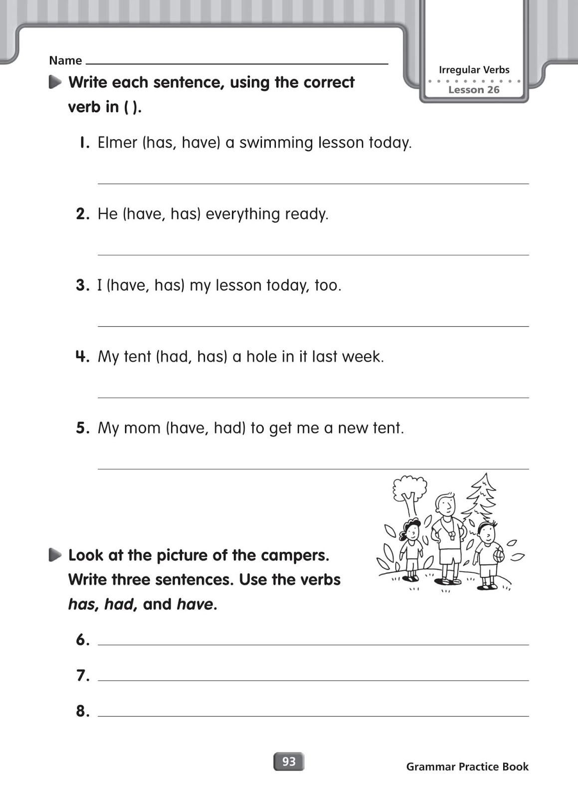 Irregular Verbs Worksheet Pdf