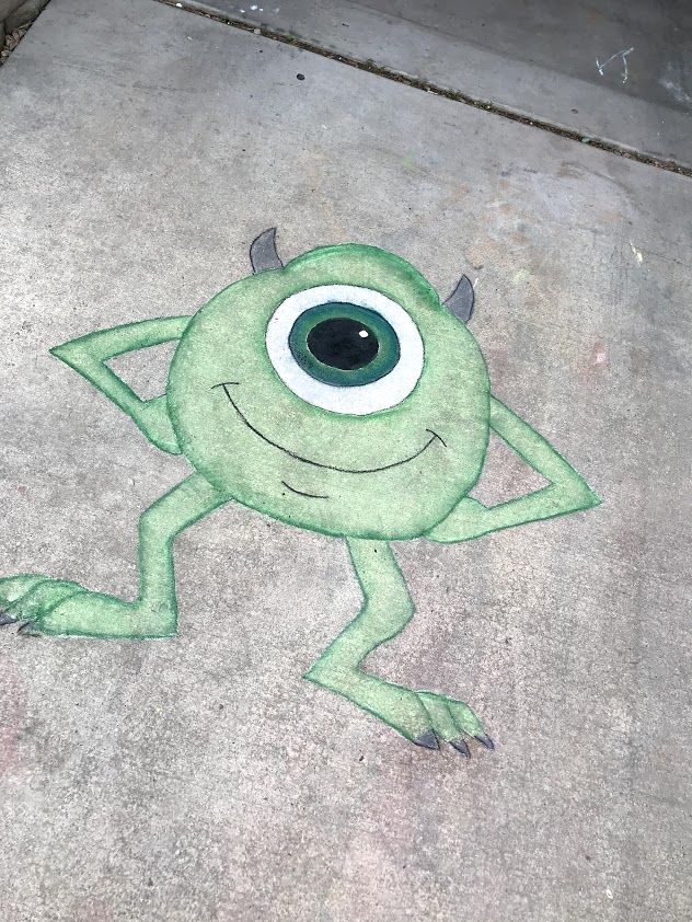 Little Monster Sidewalk Chalk Art Overlay, PNG, Clipart