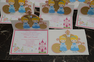 Cinderella handmade invitations, twins party