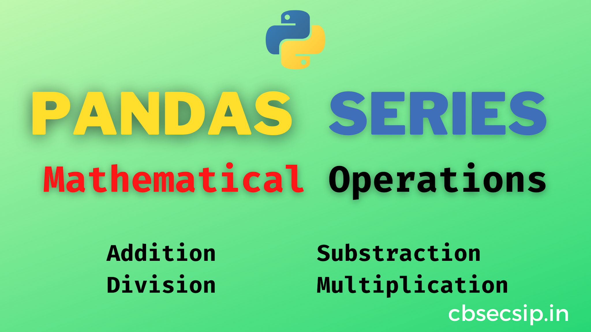 Mathematical operations on Pandas Series