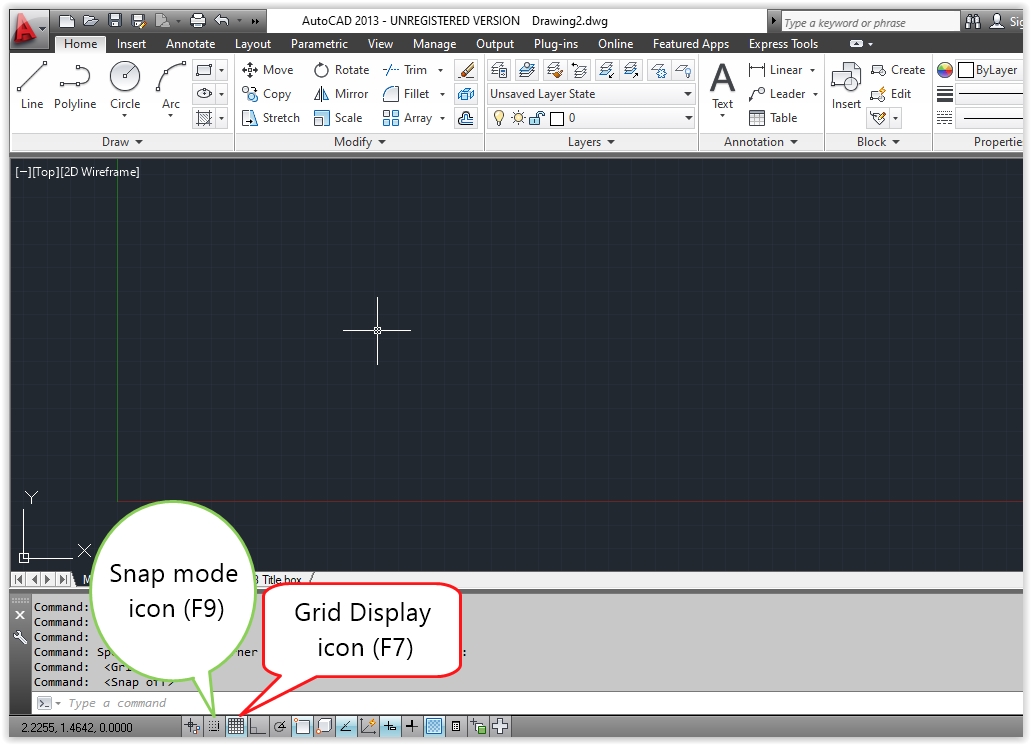 How to work with Grid display and snap mode in AutoCAD