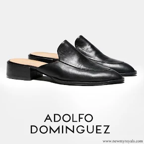 Queen Letizia wore Adolfo Dominguez medium heel mule slippers