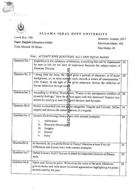 aiou-bs-chemistry-code-1426-past-papers