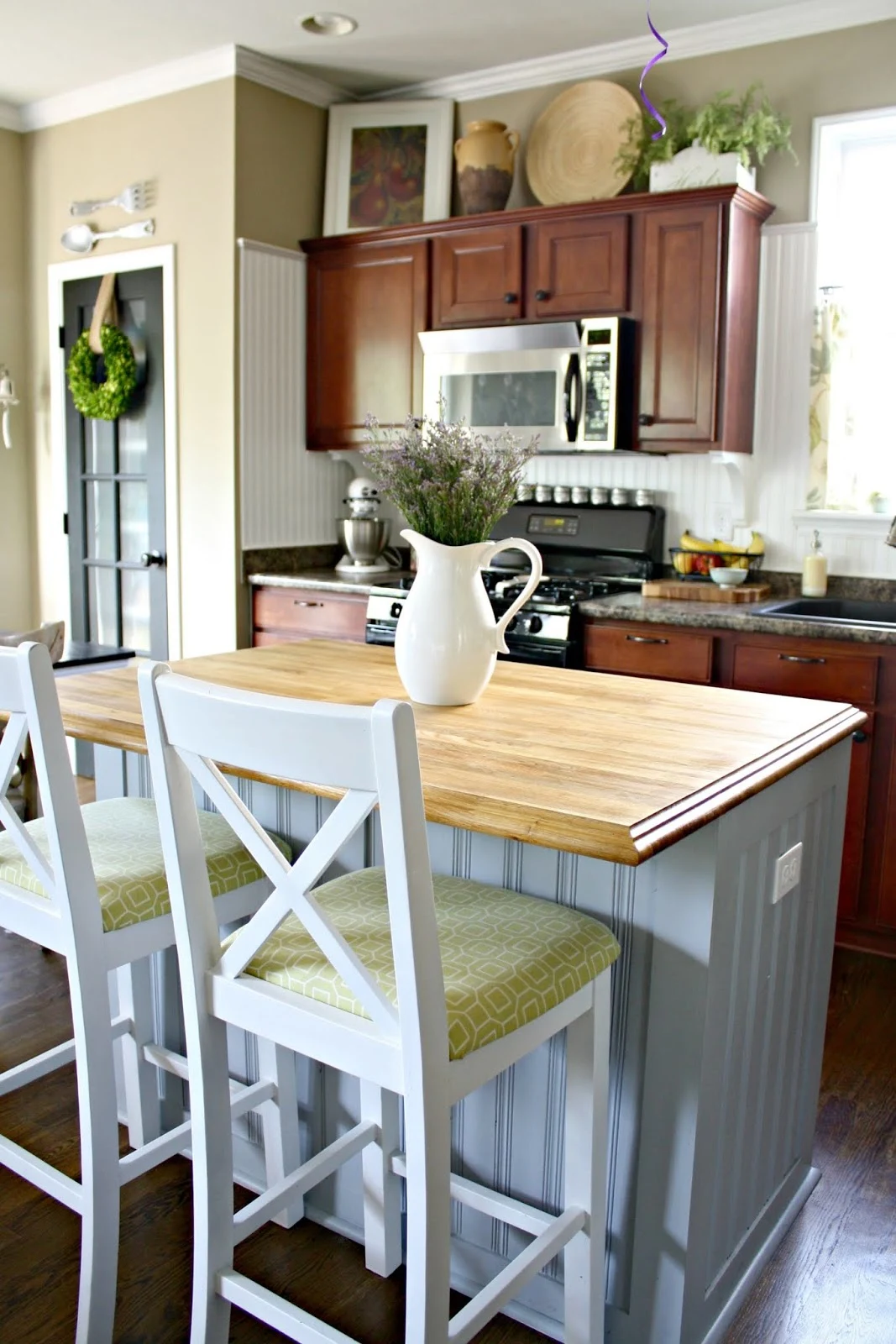 Kitchen Island, Butcher Block Kitchen Island W/option for Seating