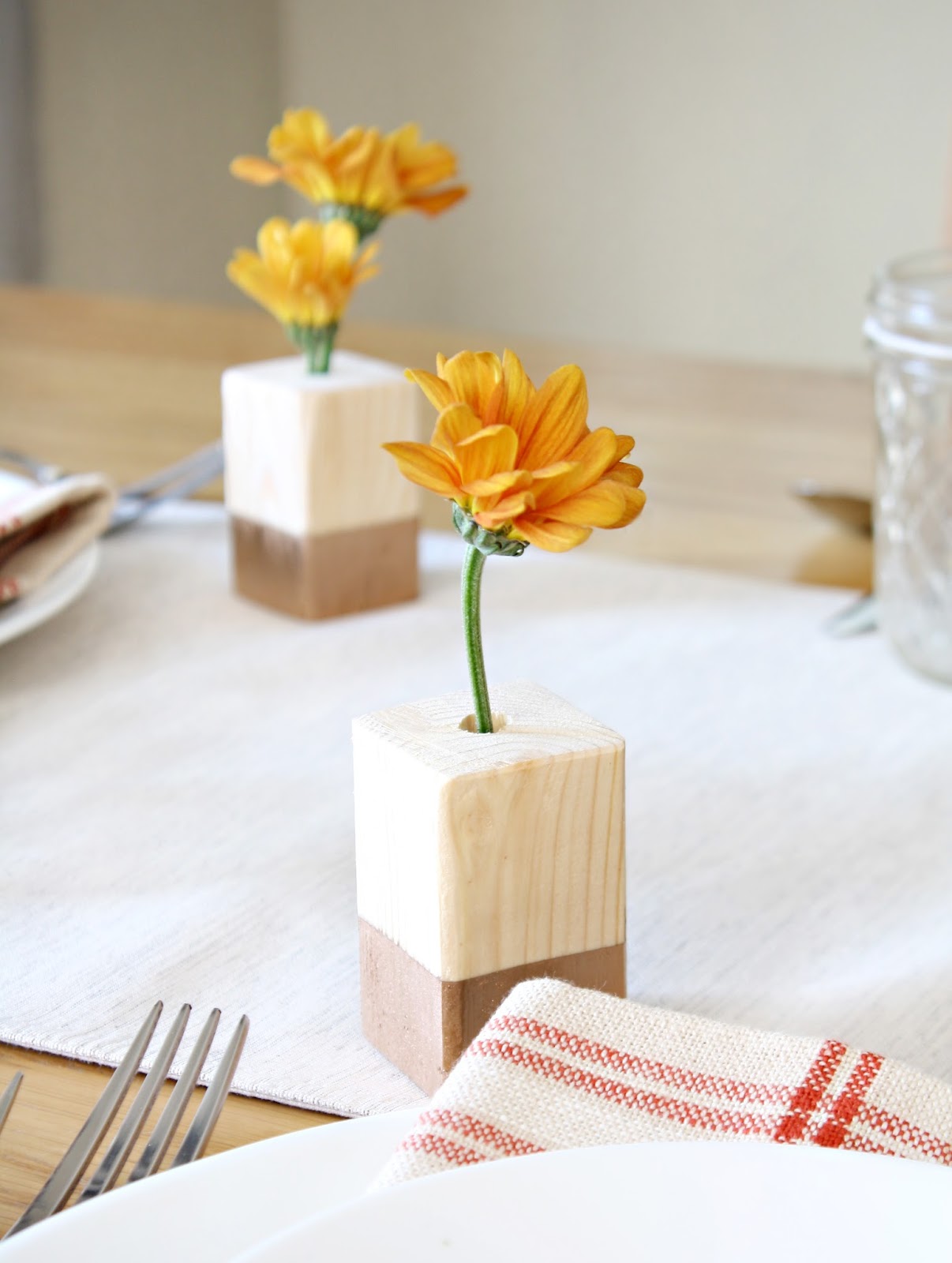 Mid Mod Inspirations DIY Wood Bud Vases
