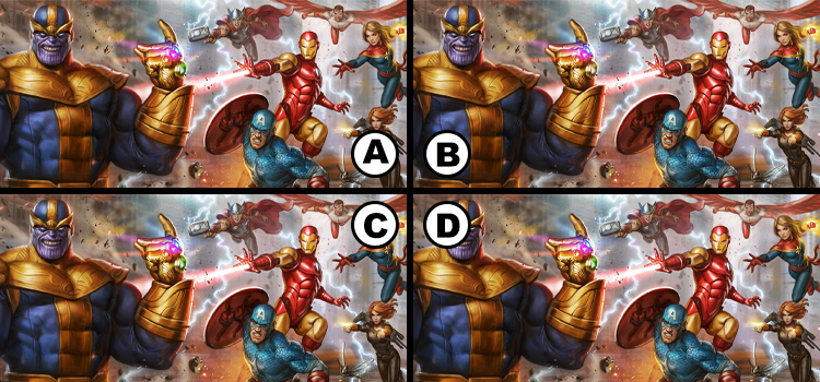 Spot the Difference Avengers Quiz Answers