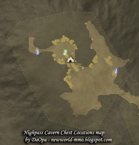 New World Highpass Cavern chest locations