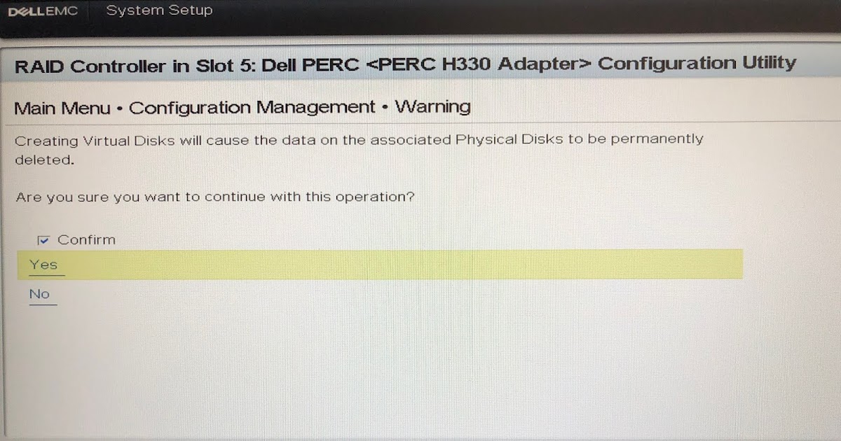 Dell H330 PERC RAID production configuration
