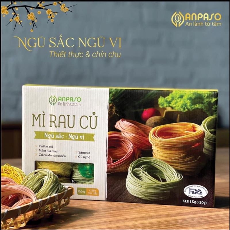 Anpaso Set mì rau củ ngũ sắc ngũ vị hữu cơ Organic.