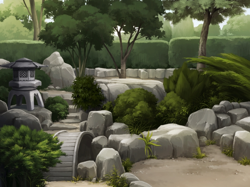 Anime Landscape: Feng Shui Japanese Garden (Anime Background)