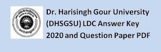 Dr. Harisingh Gour University (DHSGSU) LDC Answer Key 2020 and Question Paper PDF