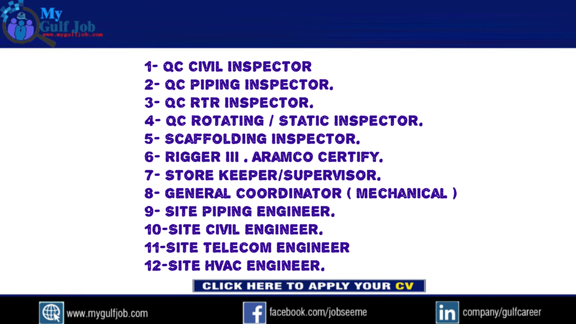 QC Civil Inspector /QC Piping Inspector./QC RTR Inspector/QC Rotating