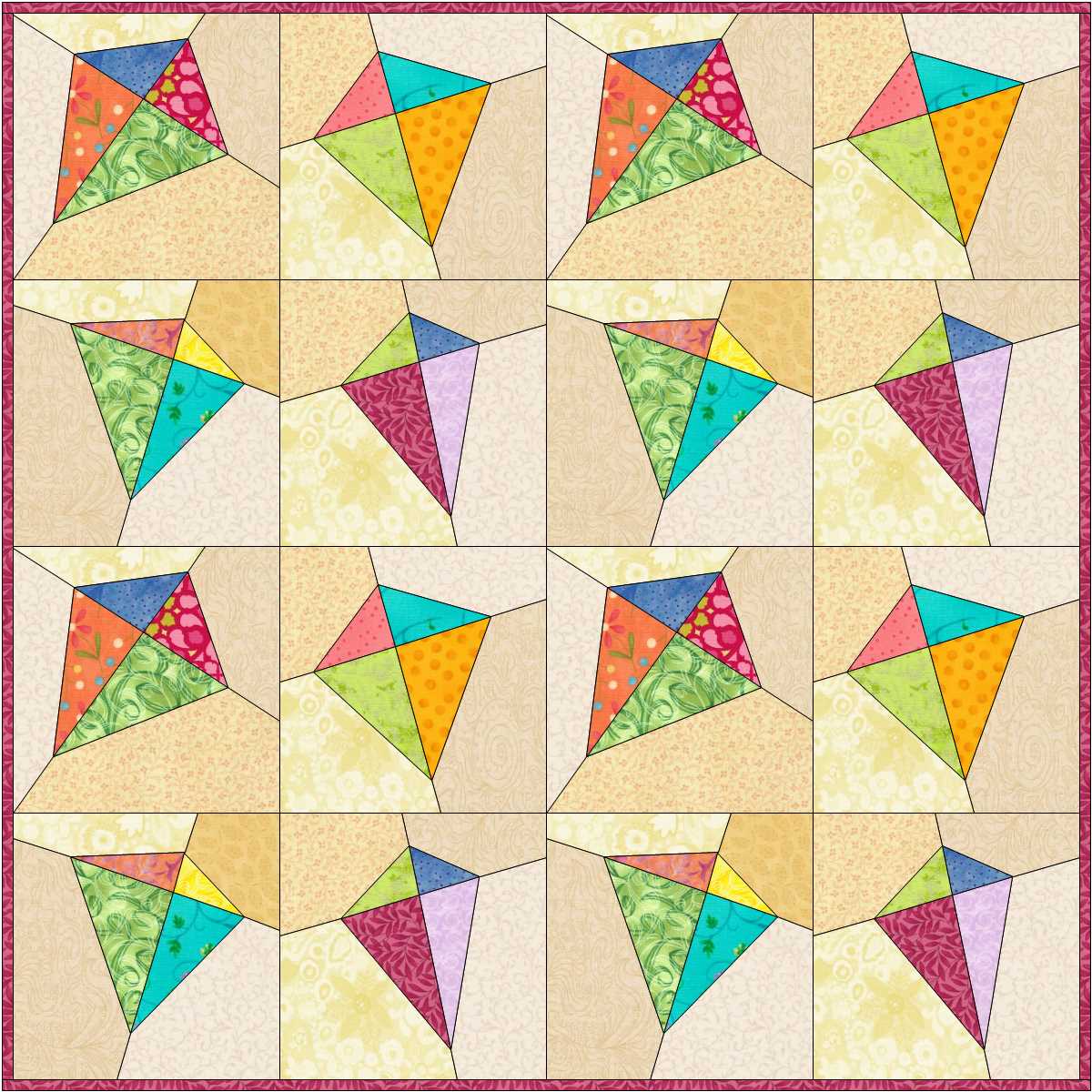 Monica Curry Quilt Design Krazy Kites Quilt Block