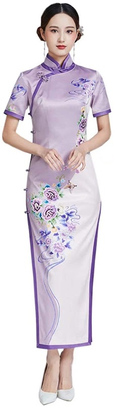 Purple Cheongsam Qipao Dresses For Women