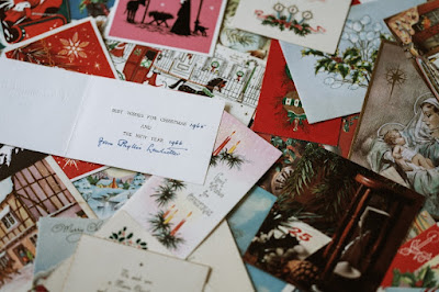 Pile of Christmas holiday greeting cards Pile of Christmas holiday greeting cards