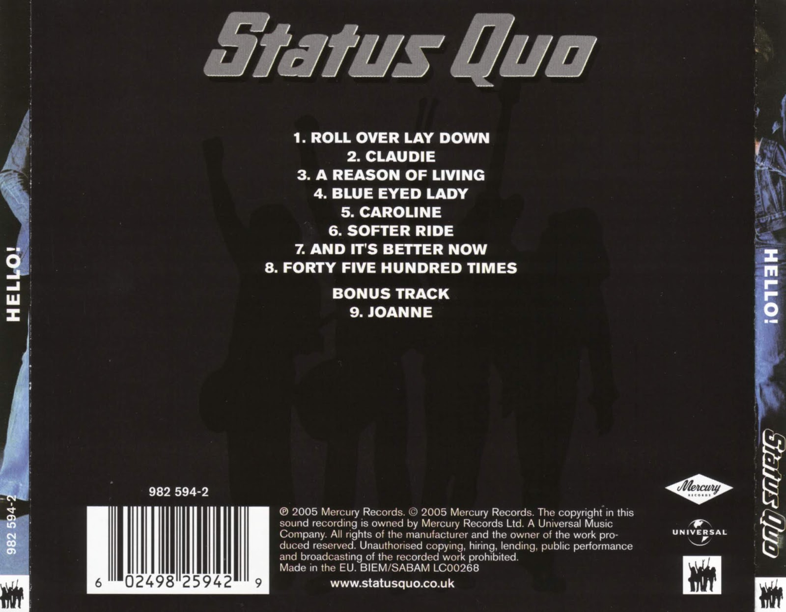 Classic Rock Covers Database Status Quo Hello! (1973)