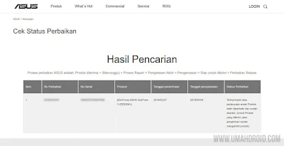 Produk Telah Selesai Diperbaiki