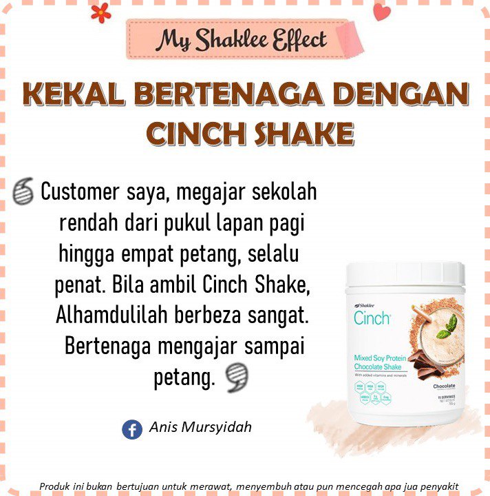 Kelebihan cinch shaklee