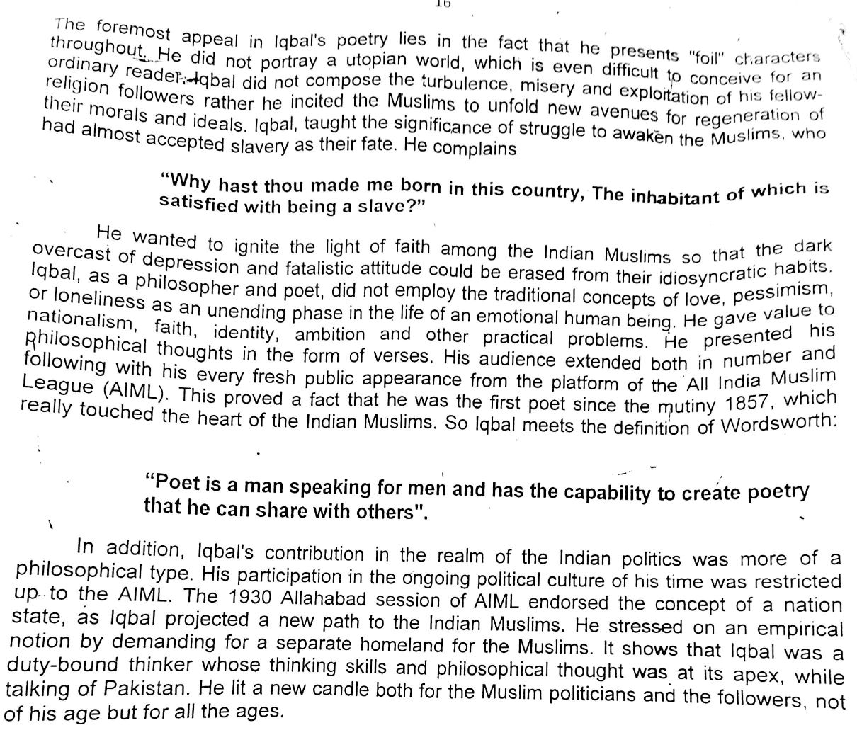 Essay on allama iqbal in english for class 9 picture