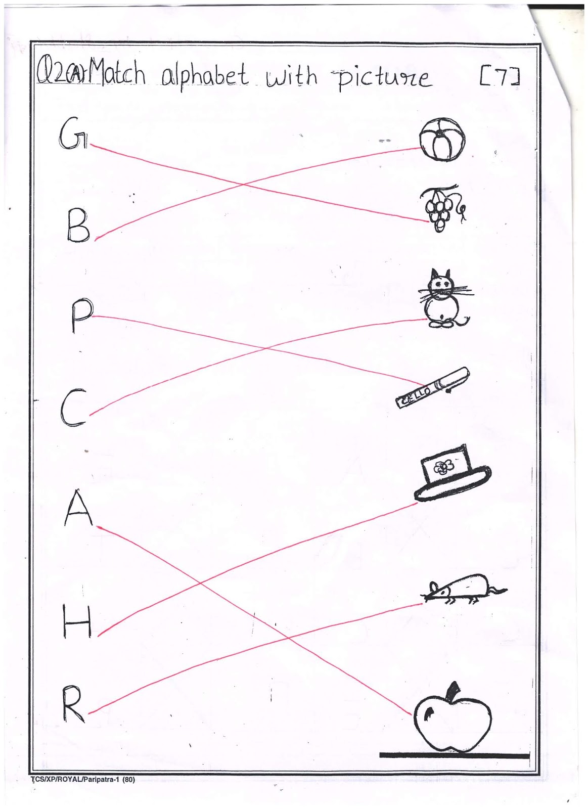 Nursery Unit Test Paper English