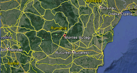 Ubicación de los Montes Bucegi en Rumania