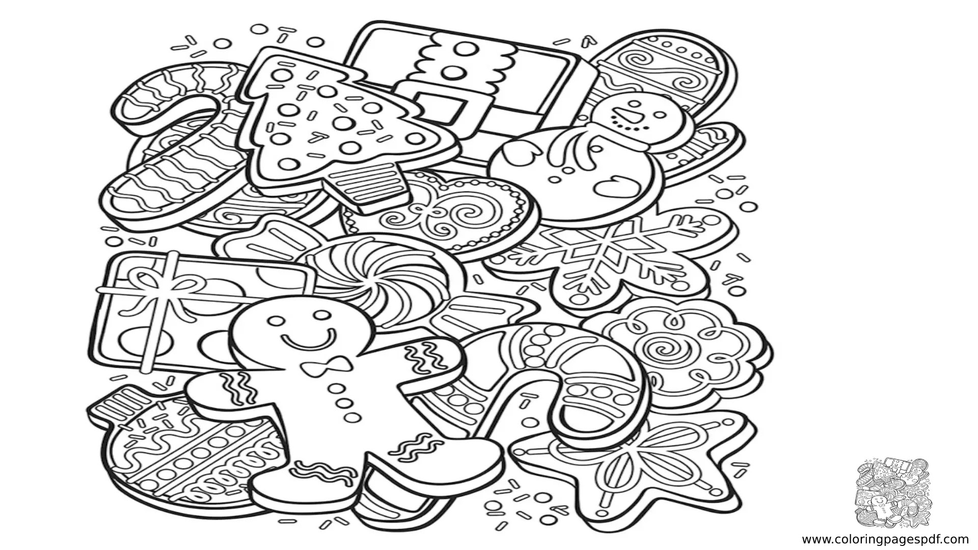 Coloring Page Of Christmas Cookies