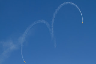 See the heart the two planes painted in the sky!